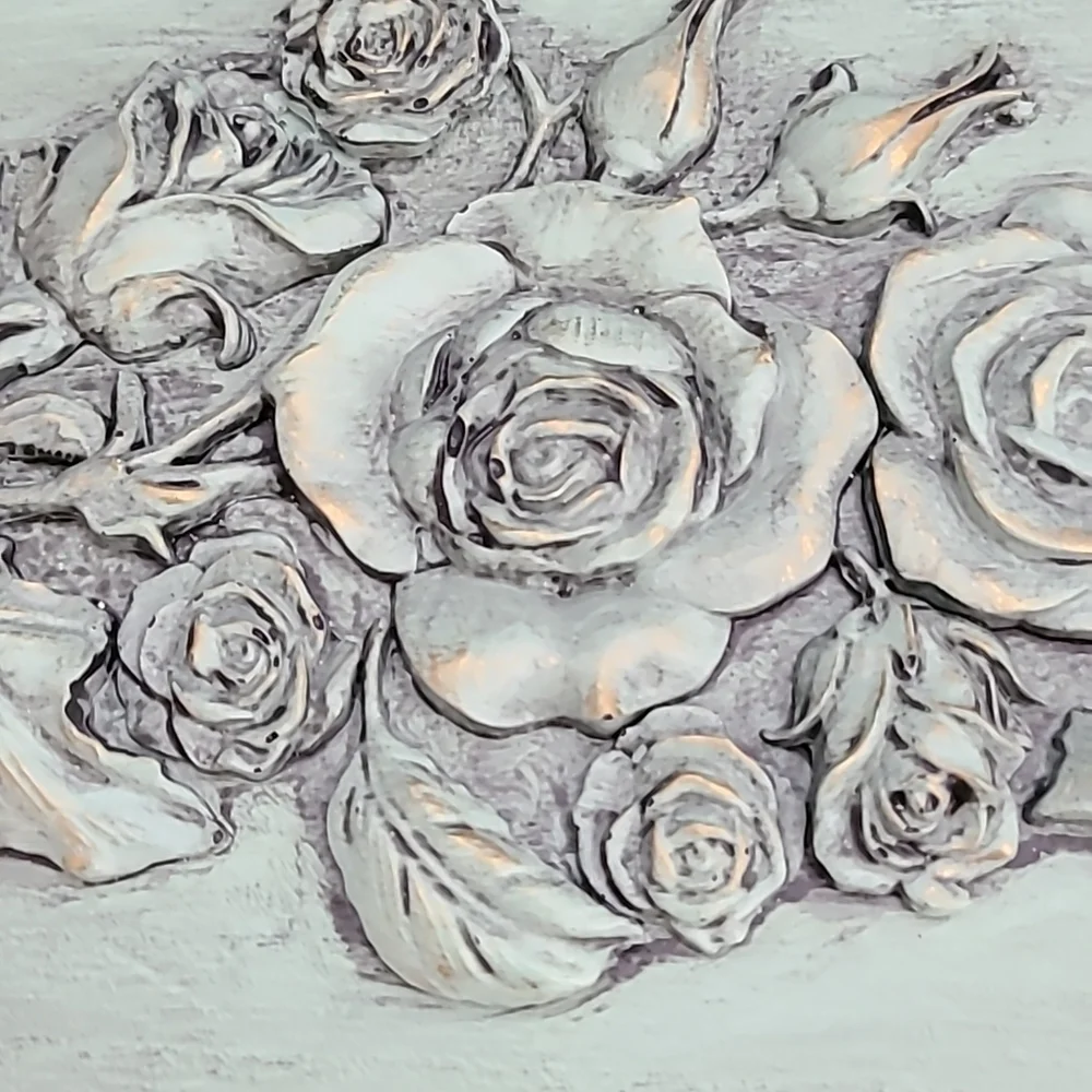 Handcrafted & Decorated Rose Covered WOODEN BOX.